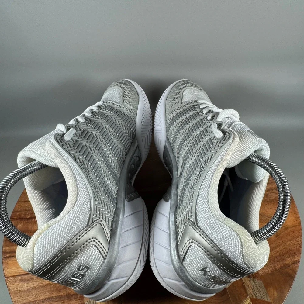 K-Swiss Hypercourt Express Womens 8.5 Tennis Shoes White Silver 93377-153-M Low